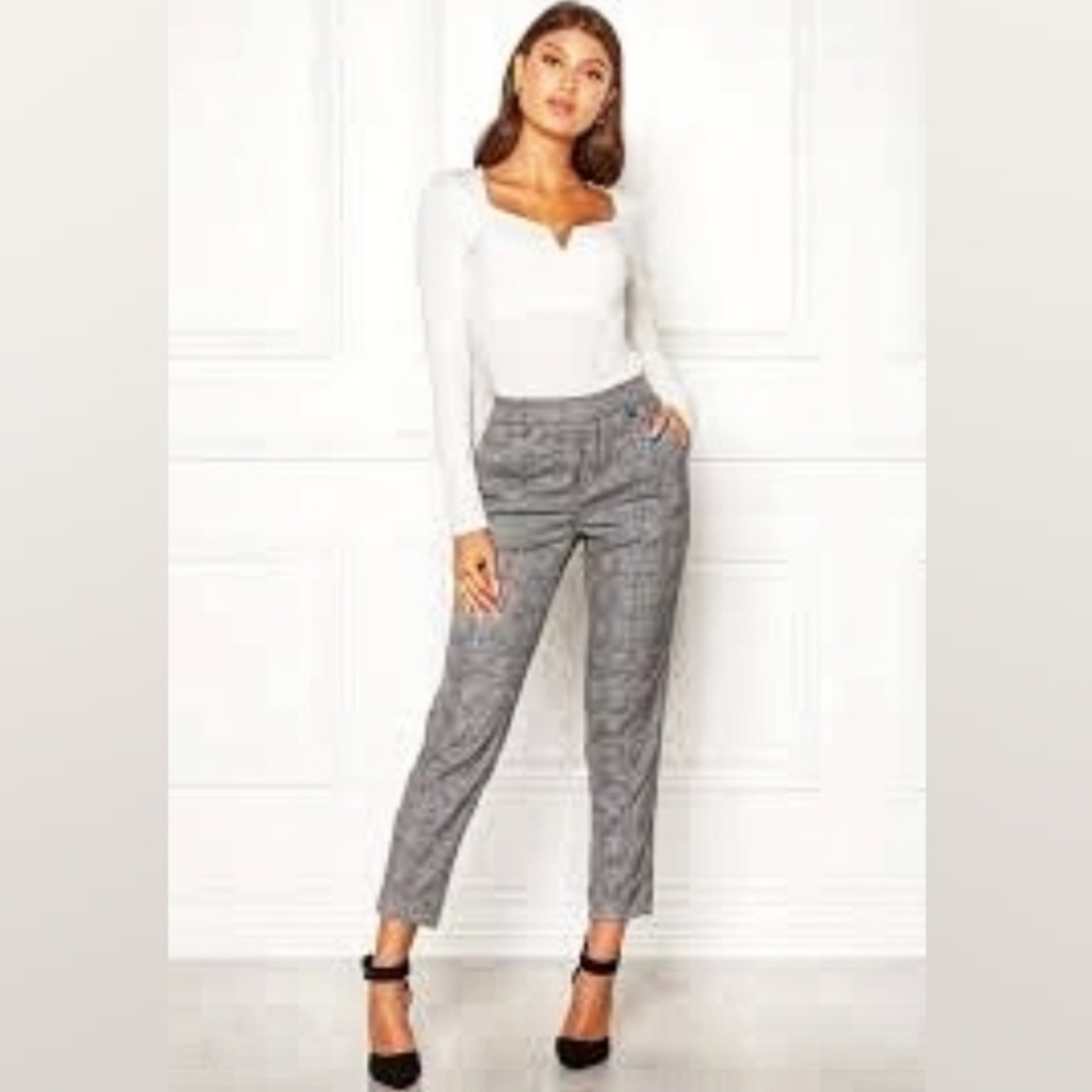 Object Lisa Slim Houndstooth Pull-On Pants